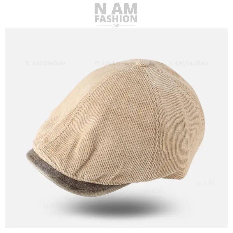 Vintage Brown Corduroy Cap for Kids British Style — feature 10