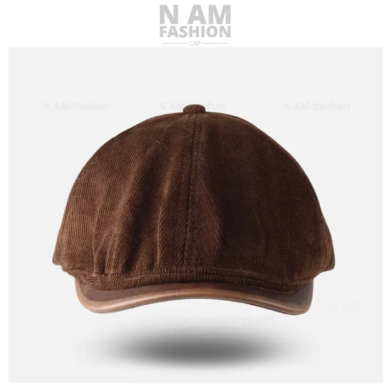 Vintage Brown Corduroy Cap for Kids British Style — feature 5