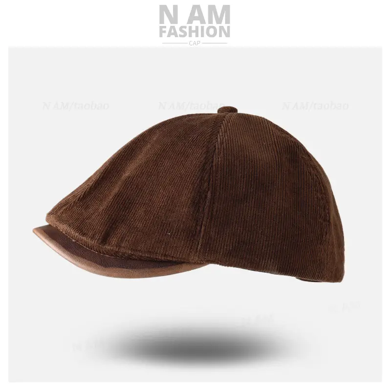 Vintage Brown Corduroy Cap for Kids British Style — feature 6