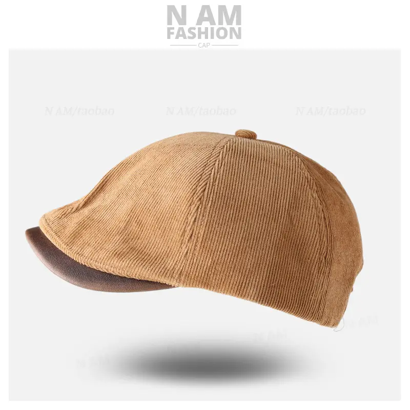 Vintage Brown Corduroy Cap for Kids British Style — feature 7