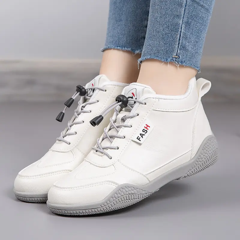 2026 New Autumn Lightweight Student Casual Shoes for Women, Mid-Top Versatile White Shoes, Thick-Soled Wear-Resistant Women's Sports Shoes - Image 5