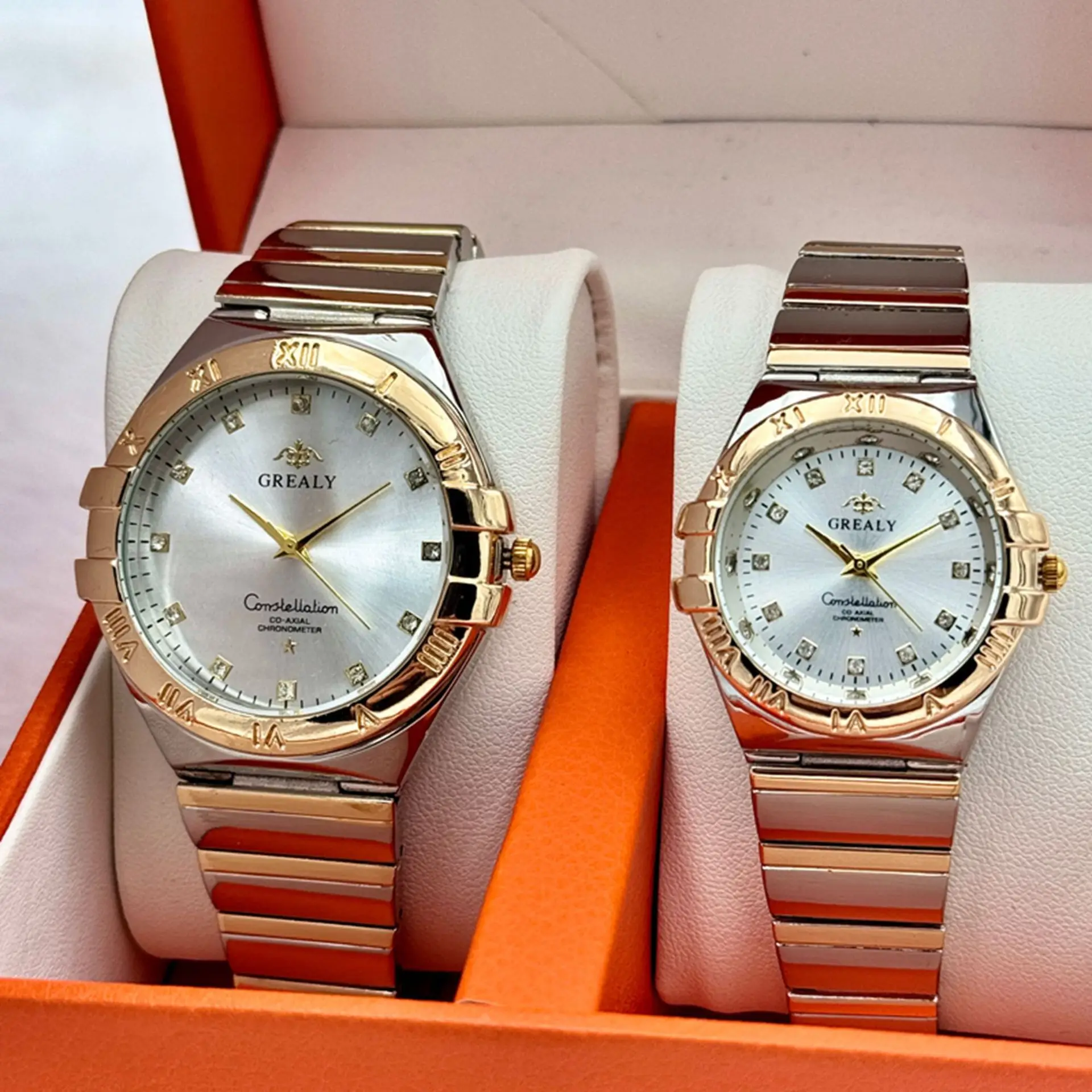 Gold Cross-Border Waterproof Couple's Watch with Temu Steel Band — feature 14