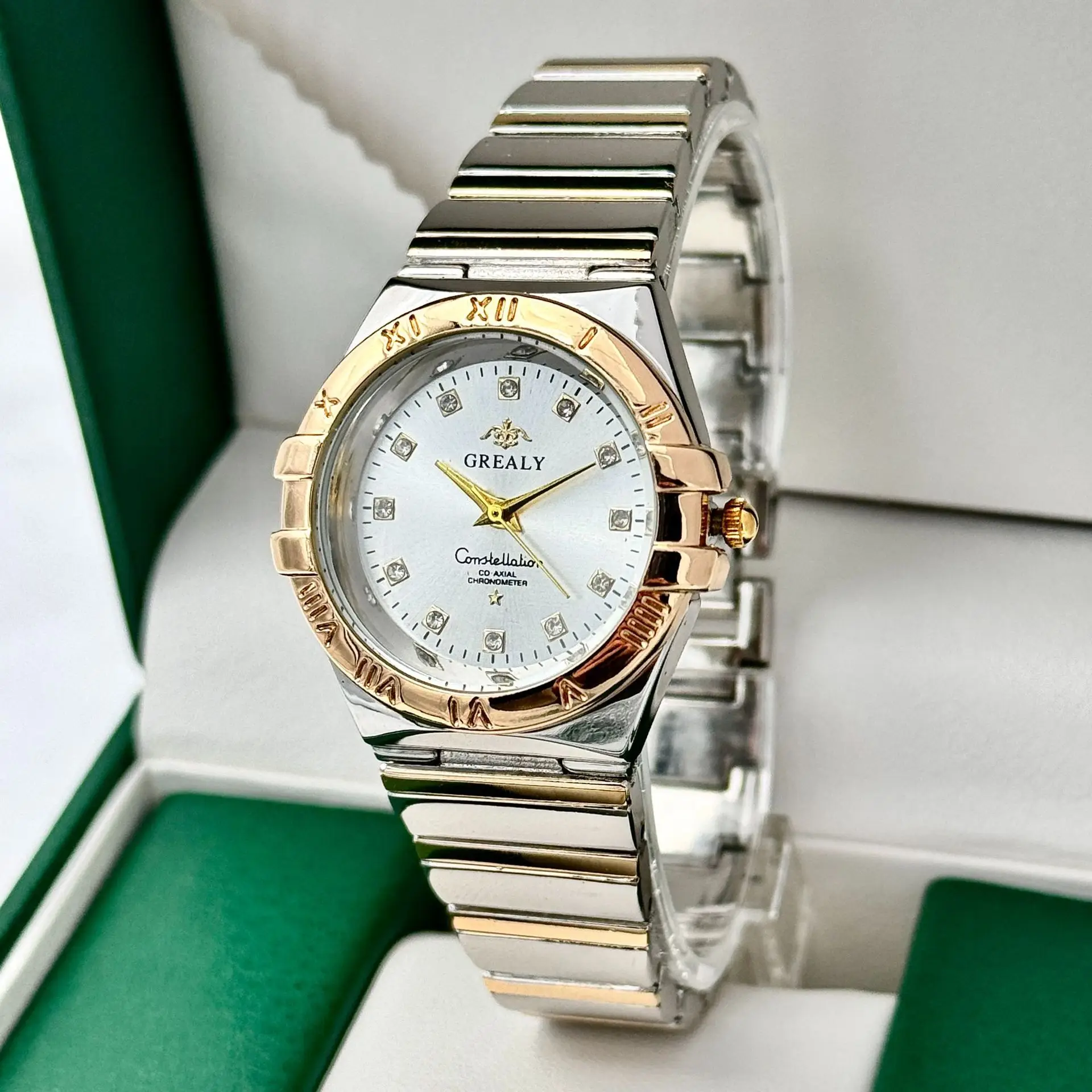 Gold Cross-Border Waterproof Couple's Watch with Temu Steel Band — feature 6