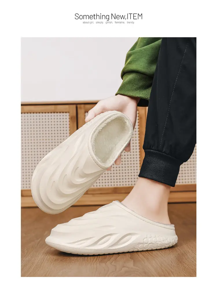 Cotton Slippers Men's Winter 2024 New Arrival Indoor Home Wearing Thick Sole Couple's Baotou Cotton Shoes Waterproof Slippers — feature 12