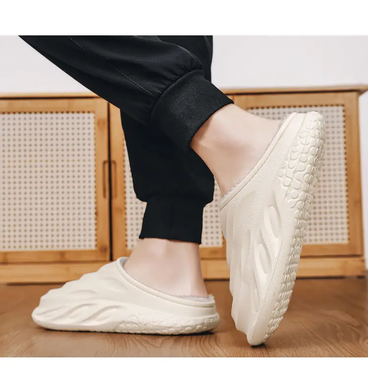 Cotton Slippers Men's Winter 2024 New Arrival Indoor Home Wearing Thick Sole Couple's Baotou Cotton Shoes Waterproof Slippers — feature 13