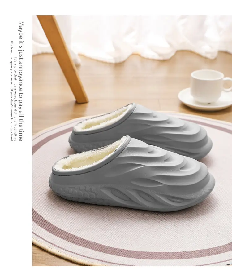 Cotton Slippers Men's Winter 2024 New Arrival Indoor Home Wearing Thick Sole Couple's Baotou Cotton Shoes Waterproof Slippers — feature 14