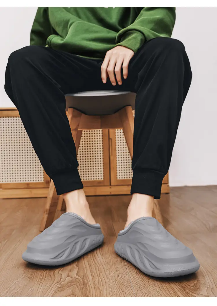 Cotton Slippers Men's Winter 2024 New Arrival Indoor Home Wearing Thick Sole Couple's Baotou Cotton Shoes Waterproof Slippers — feature 15