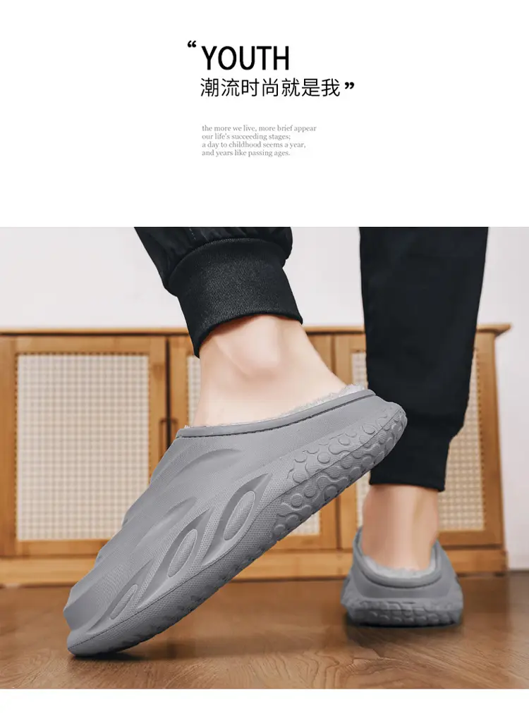 Cotton Slippers Men's Winter 2024 New Arrival Indoor Home Wearing Thick Sole Couple's Baotou Cotton Shoes Waterproof Slippers — feature 16