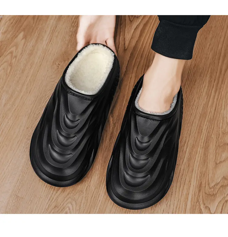 Cotton Slippers Men's Winter 2024 New Arrival Indoor Home Wearing Thick Sole Couple's Baotou Cotton Shoes Waterproof Slippers — feature 18