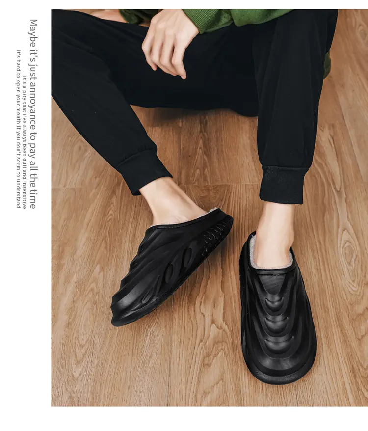 Cotton Slippers Men's Winter 2024 New Arrival Indoor Home Wearing Thick Sole Couple's Baotou Cotton Shoes Waterproof Slippers — feature 19