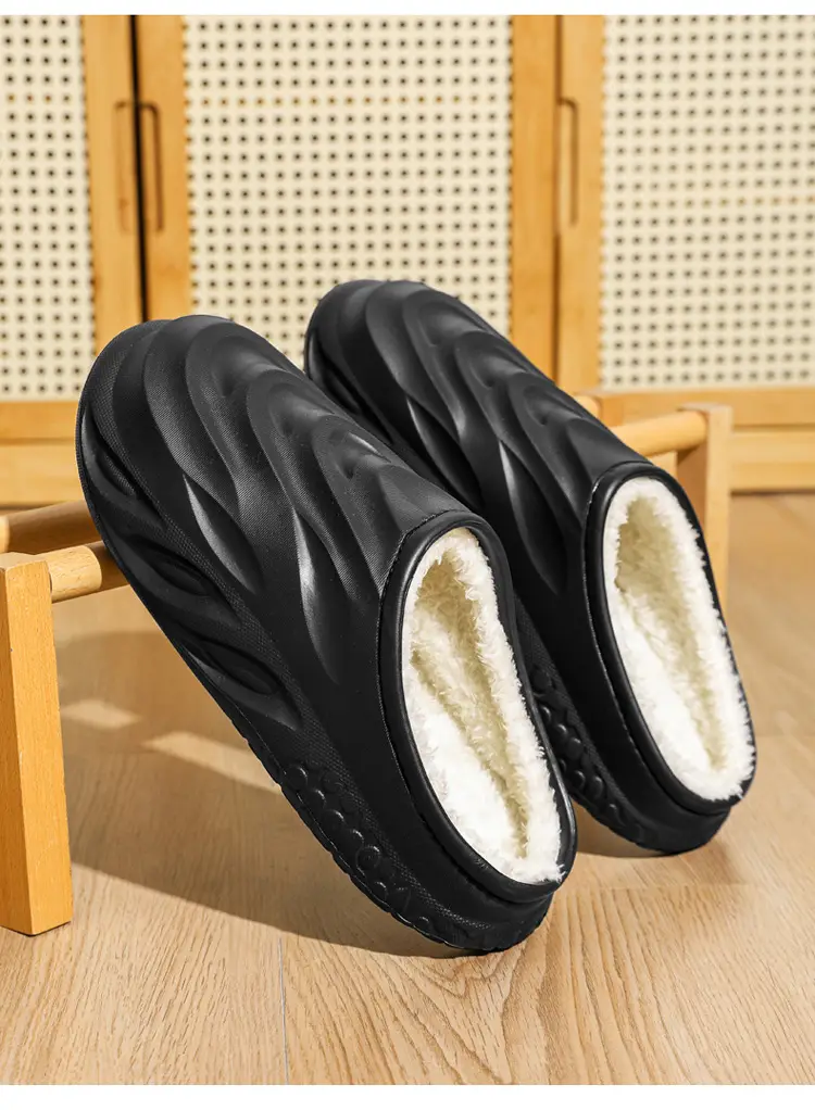Cotton Slippers Men's Winter 2024 New Arrival Indoor Home Wearing Thick Sole Couple's Baotou Cotton Shoes Waterproof Slippers — feature 4