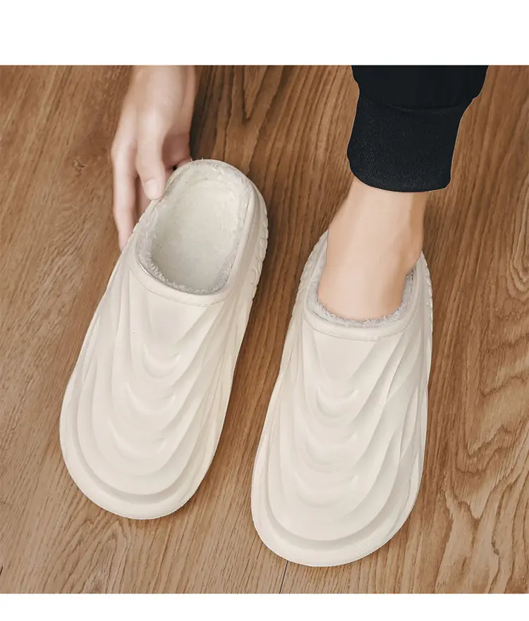Cotton Slippers Men's Winter 2024 New Arrival Indoor Home Wearing Thick Sole Couple's Baotou Cotton Shoes Waterproof Slippers — feature 7
