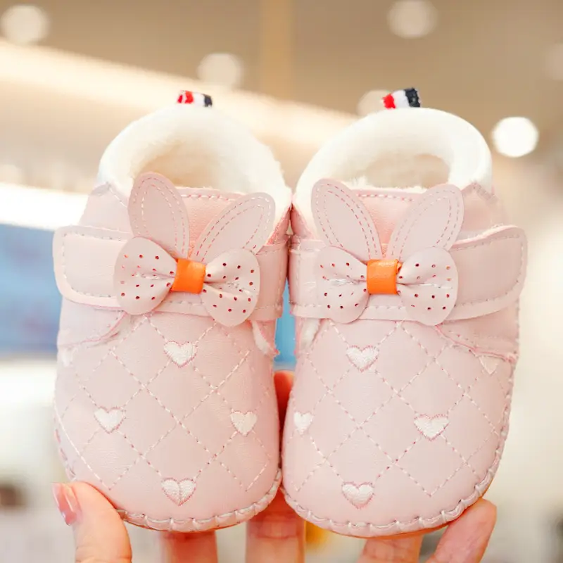Baby Shoes Pink Fleece Winter Toddler Non-Slip