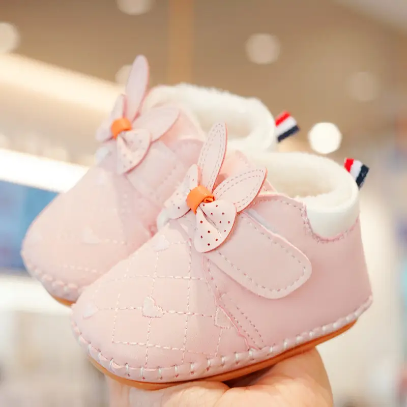 Baby Shoes Pink Fleece Winter Toddler Non-Slip