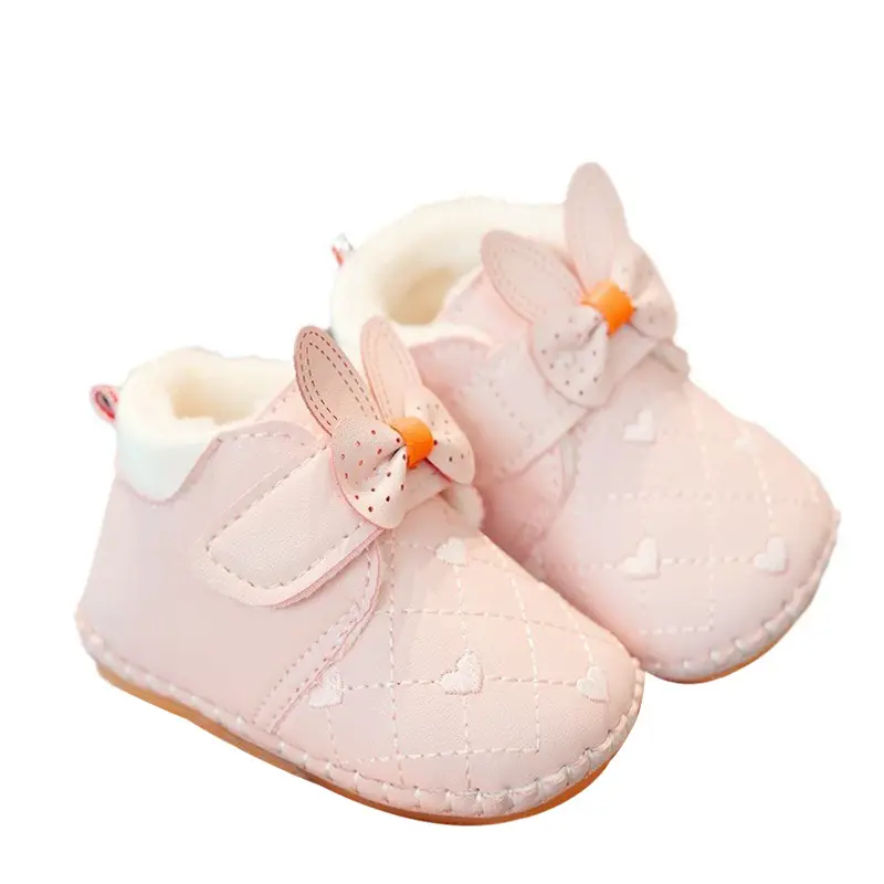Baby Shoes Pink Fleece Winter Toddler Non-Slip