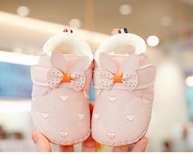 Baby Shoes Pink Fleece Winter Toddler Non-Slip — feature 6