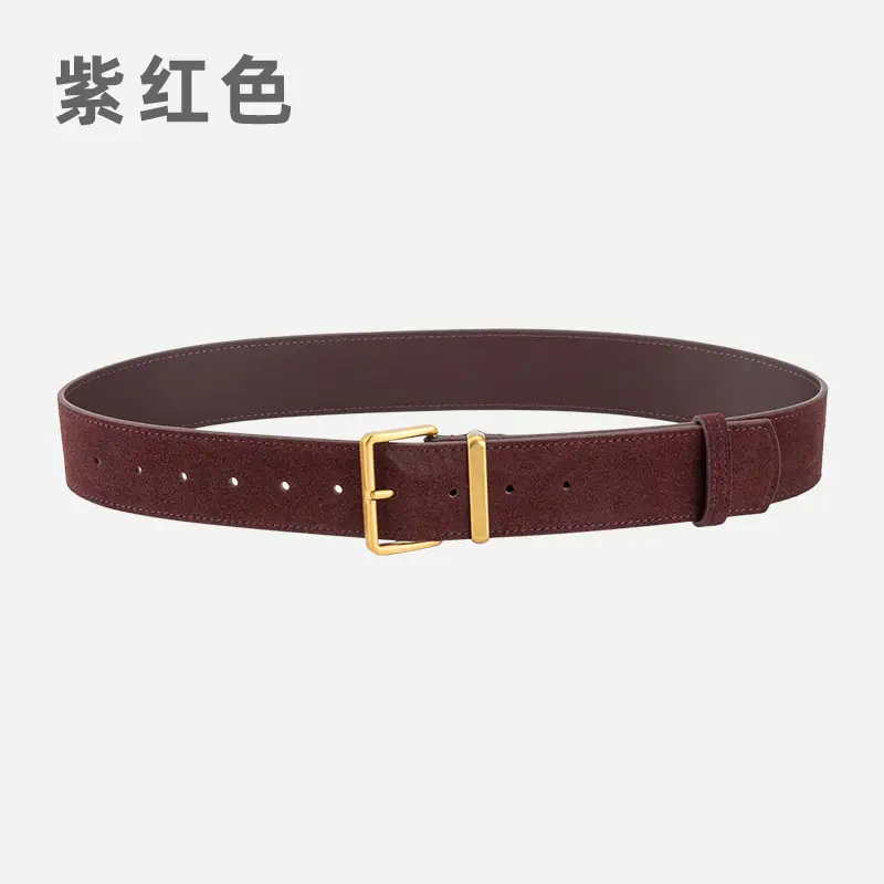 Frosted Velvet Belt Women Pin Buckle All-match Jeans Dress - Image 11