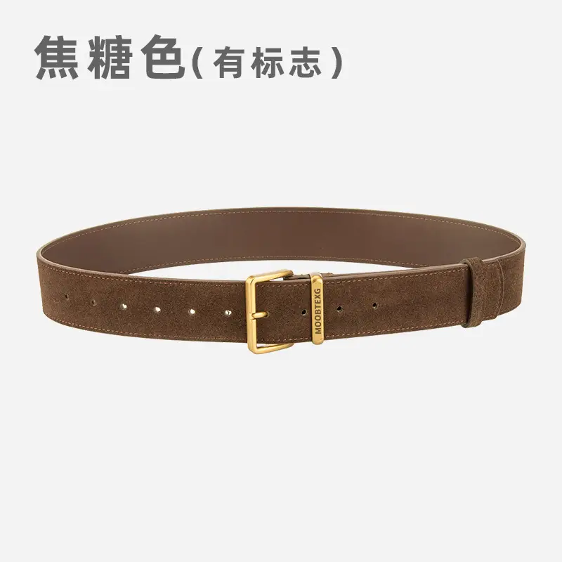 Frosted Velvet Belt Women Pin Buckle All-match Jeans Dress - Image 13