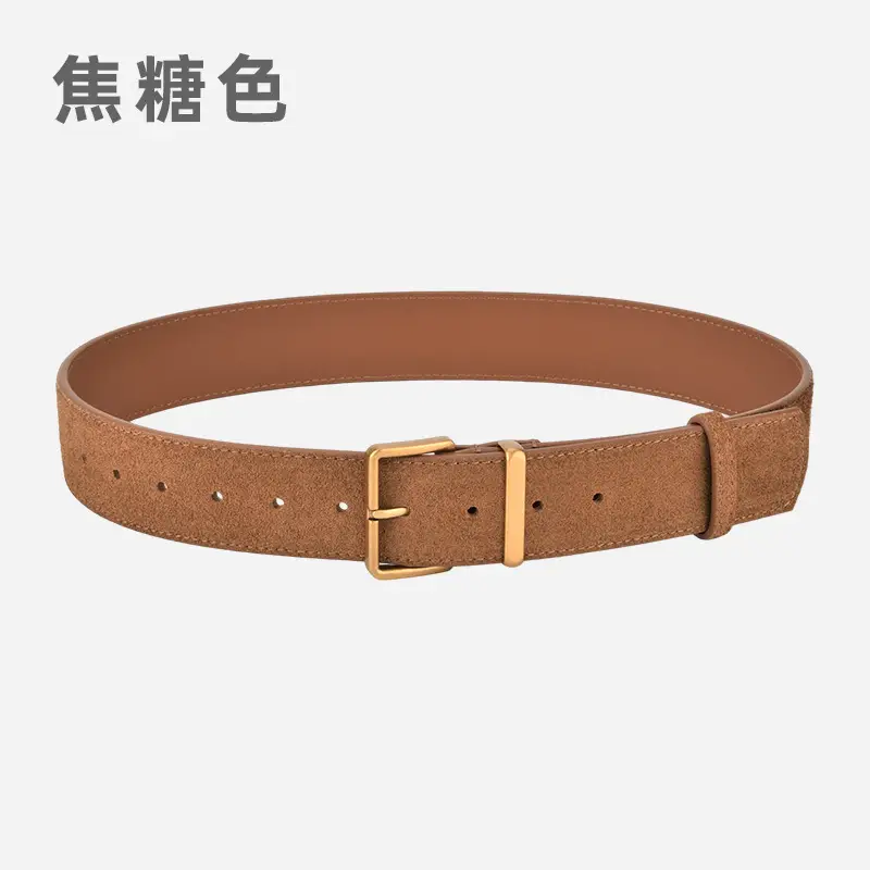 Frosted Velvet Belt Women Pin Buckle All-match Jeans Dress - Image 2