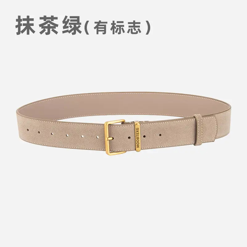 Frosted Velvet Belt Women Pin Buckle All-match Jeans Dress - Image 19