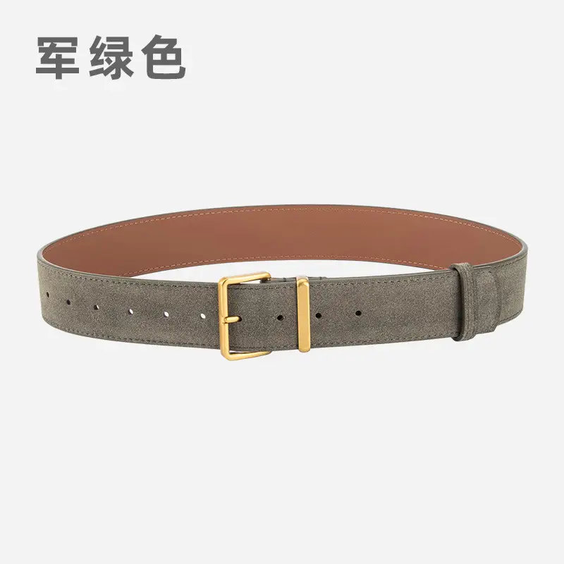 Frosted Velvet Belt Women Pin Buckle All-match Jeans Dress - Image 4
