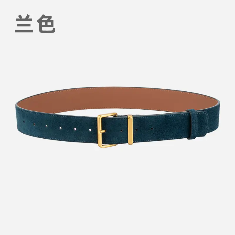 Frosted Velvet Belt Women Pin Buckle All-match Jeans Dress - Image 6