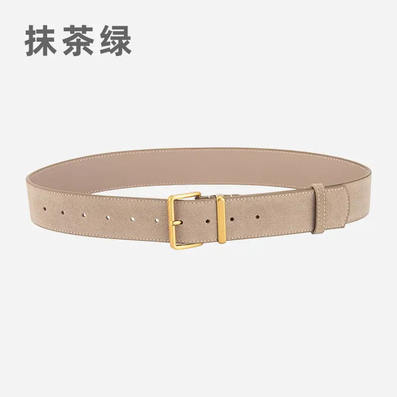 Frosted Velvet Belt Women Pin Buckle All-match Jeans Dress - Image 8