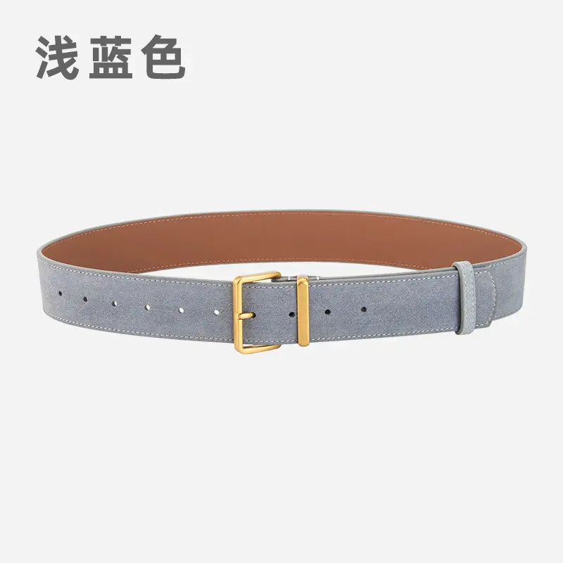 Frosted Velvet Belt Women Pin Buckle All-match Jeans Dress - Image 9