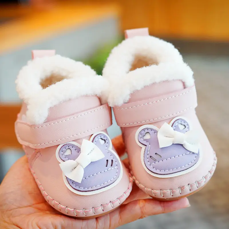 Baby Winter Fleece Slippers Cream Yellow 0-1Yr