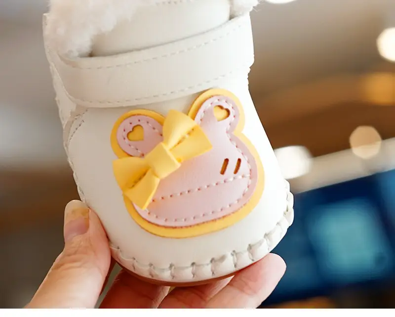 Baby Winter Fleece Slippers Cream Yellow 0-1Yr — feature 1