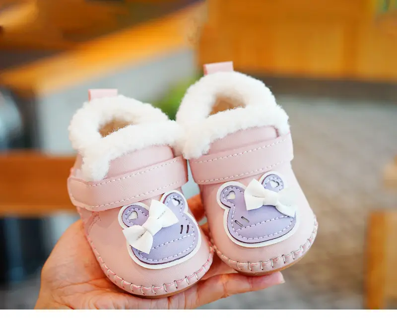 Baby Winter Fleece Slippers Cream Yellow 0-1Yr — feature 8
