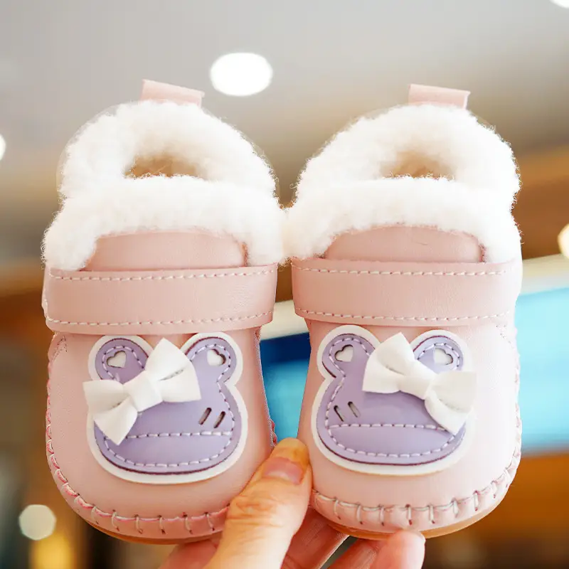 Baby Winter Fleece Slippers Cream Yellow 0-1Yr