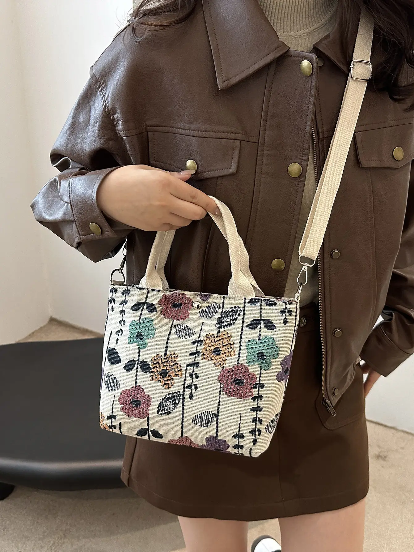 Large Capacity Ethnic Crossbody Bag Women 2024 New Canvas Commuter - Image 6