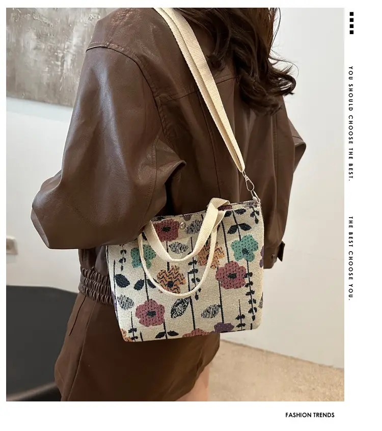 Large Capacity Ethnic Crossbody Bag Women 2024 New Canvas Commuter — feature 1