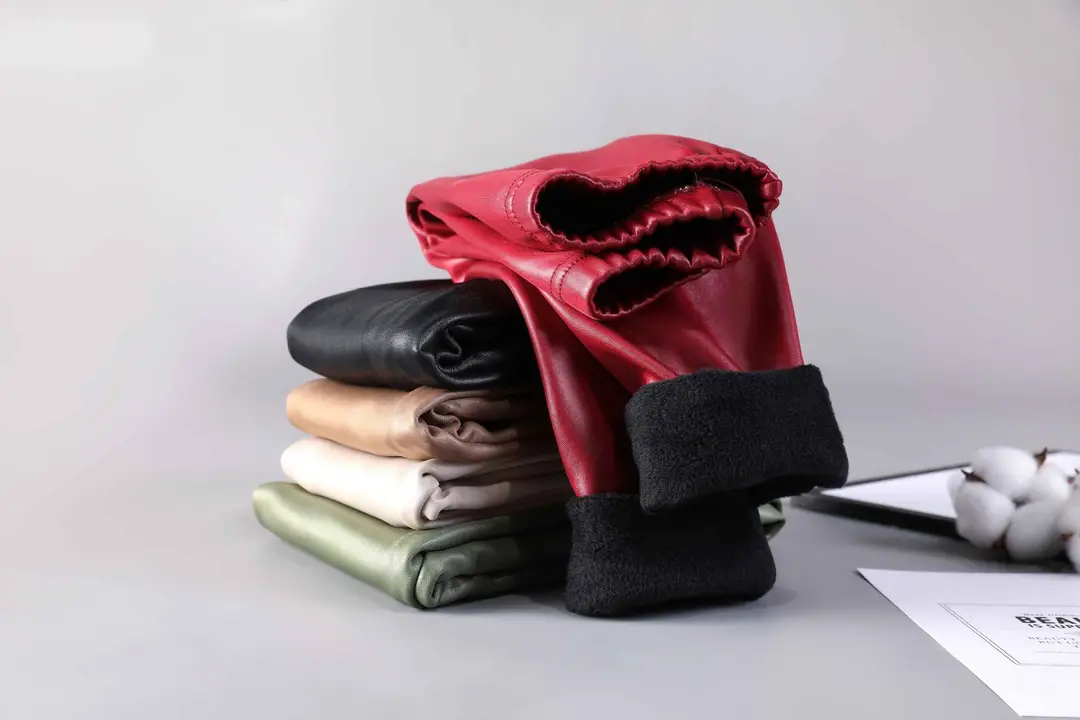 Children's imitation leather pants autumn and winter new children's fleece-lined warm pants girls one velvet slim pants factory direct sales — feature 16