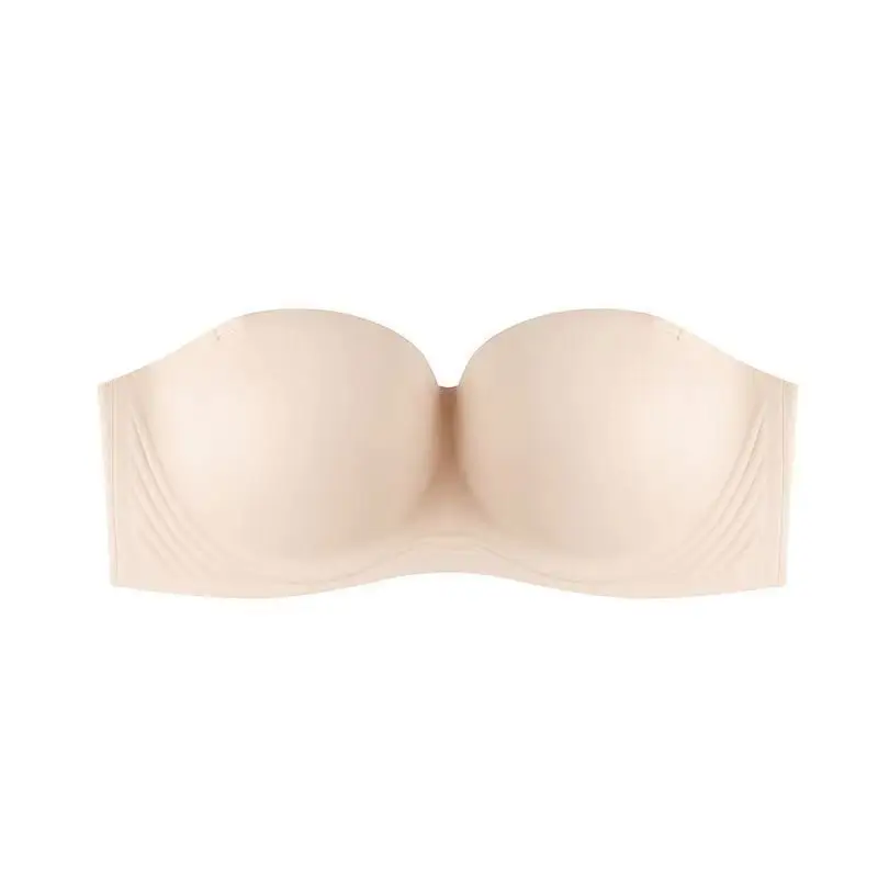 Strapless Underwear Women's Large Chest Small Non-slip Thin Traceless plus size Bra Upper Anti-sagging Off-shoulder Tube-top Bra