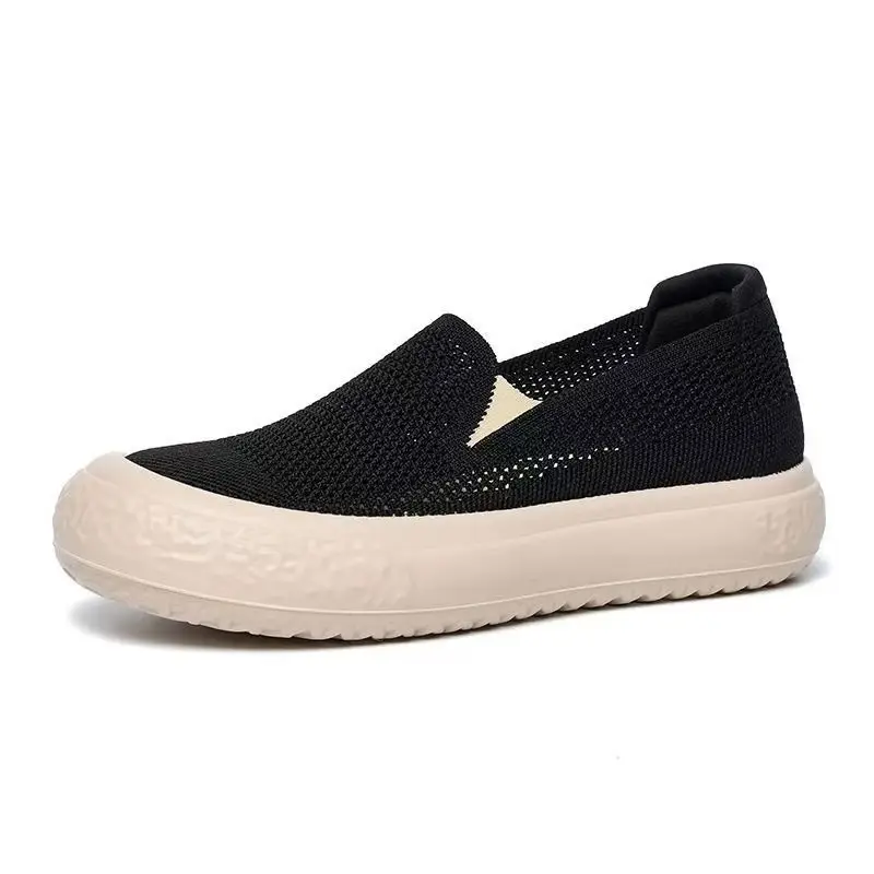 Women's Black Mesh Slip-On Casual Shoes Lightweight Soft Bottom - Image 8