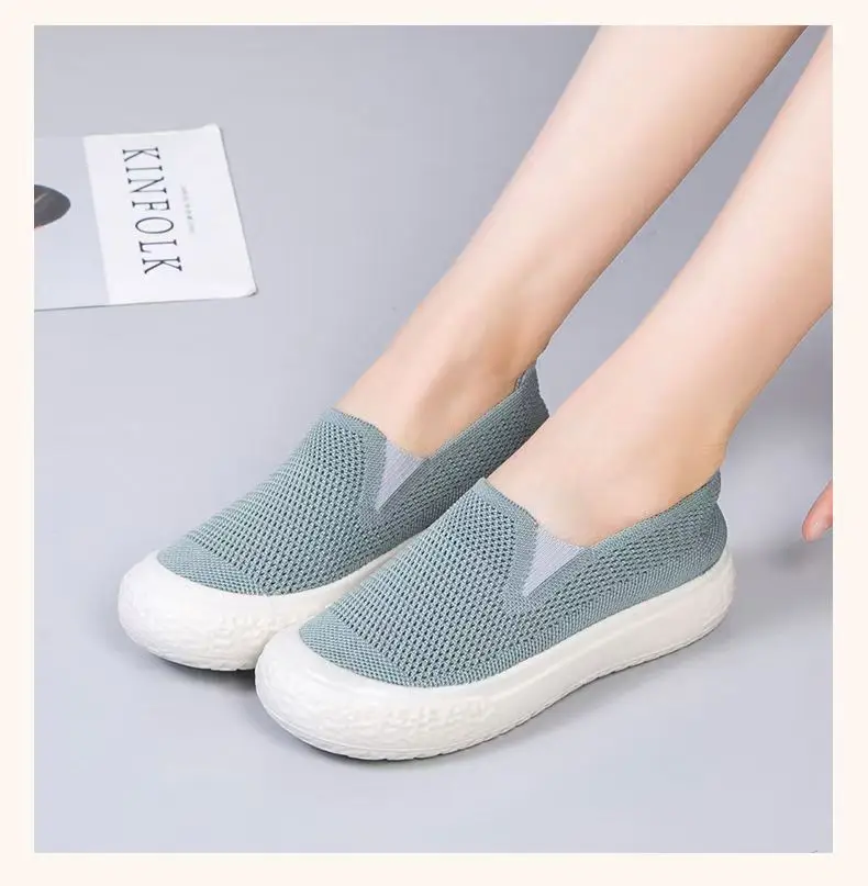 Women's Black Mesh Slip-On Casual Shoes Lightweight Soft Bottom — feature 10