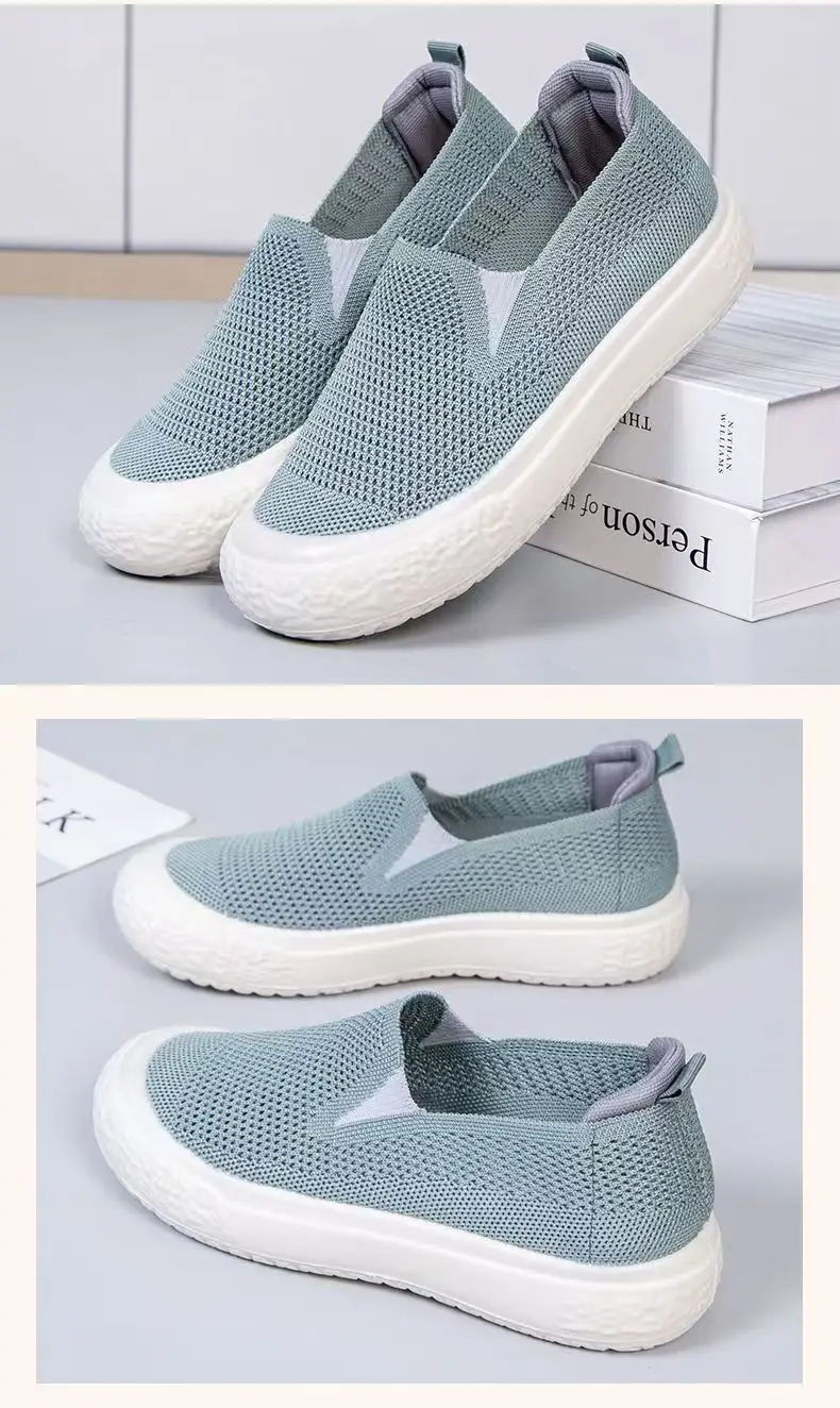Women's Black Mesh Slip-On Casual Shoes Lightweight Soft Bottom — feature 11