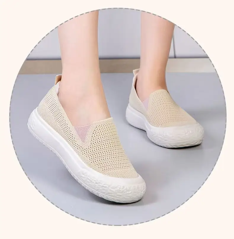 Women's Black Mesh Slip-On Casual Shoes Lightweight Soft Bottom — feature 6