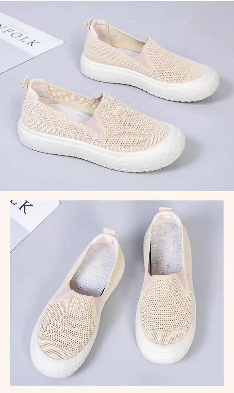 Women's Black Mesh Slip-On Casual Shoes Lightweight Soft Bottom — feature 7