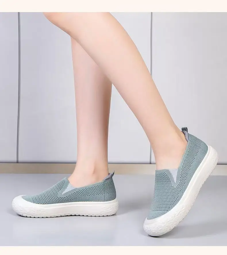 Women's Black Mesh Slip-On Casual Shoes Lightweight Soft Bottom — feature 8