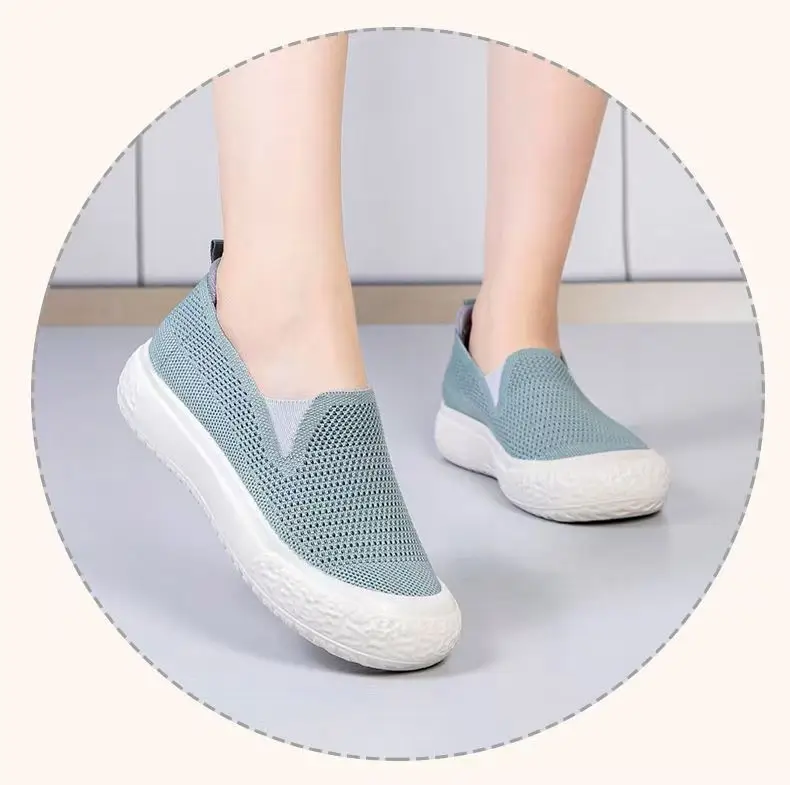 Women's Black Mesh Slip-On Casual Shoes Lightweight Soft Bottom — feature 9