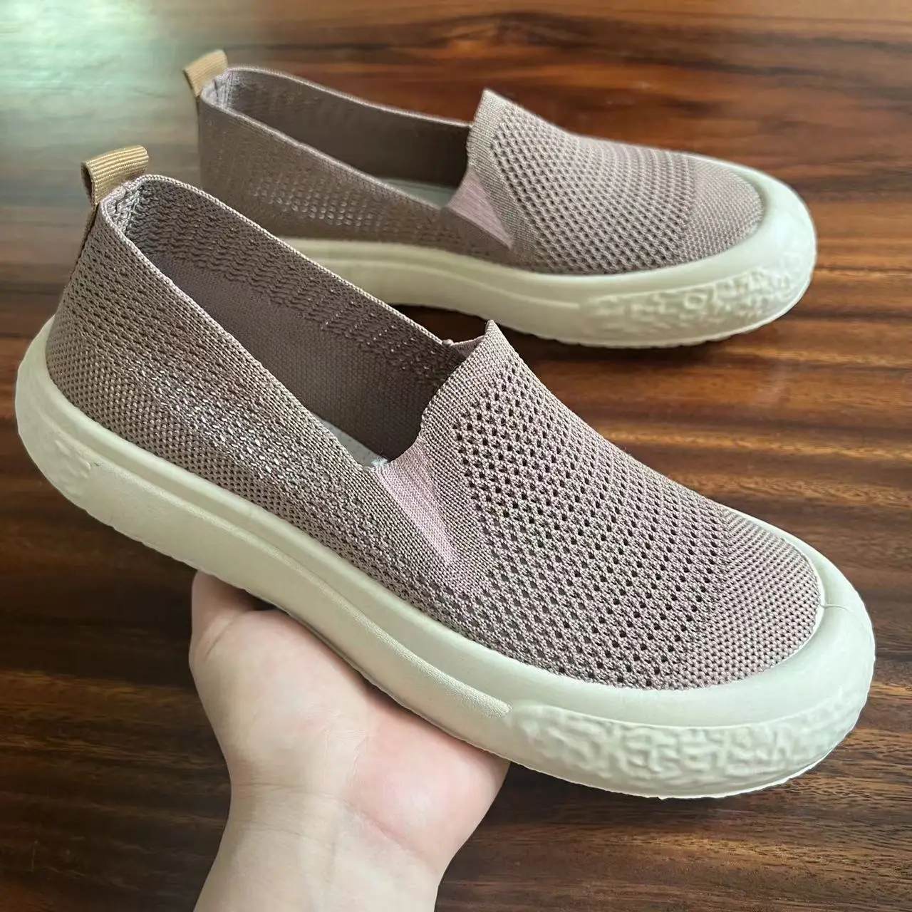 Women's Black Mesh Slip-On Casual Shoes Lightweight Soft Bottom - Image 3