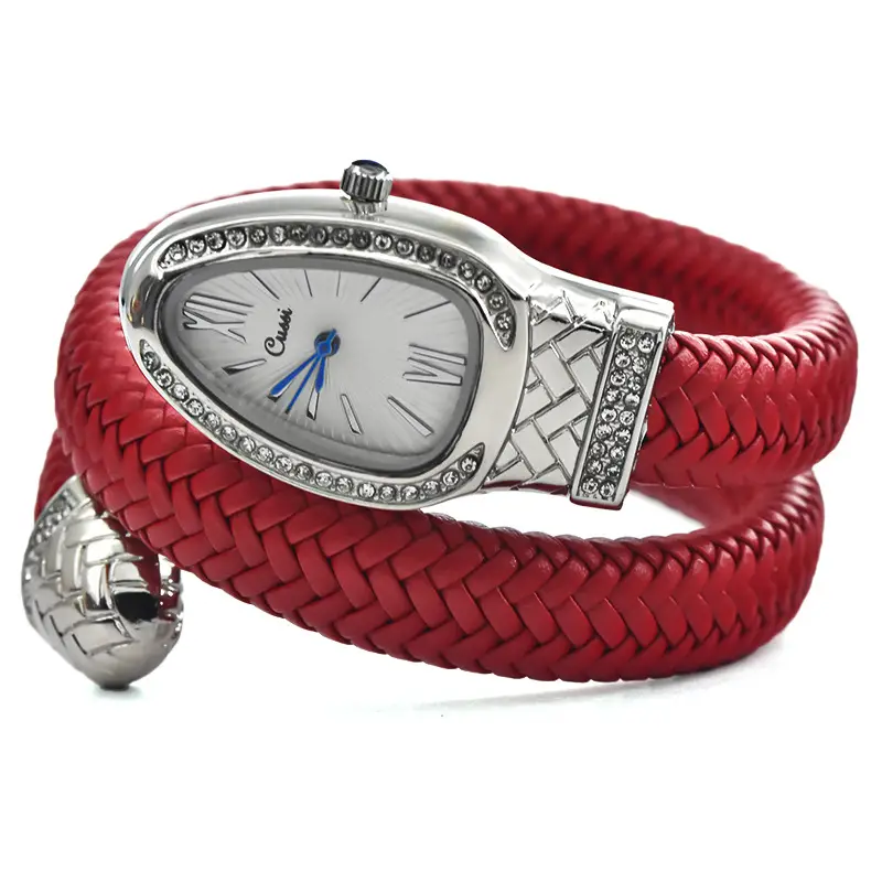 Red Diamond Strap Snake Watch for Women - Image 3