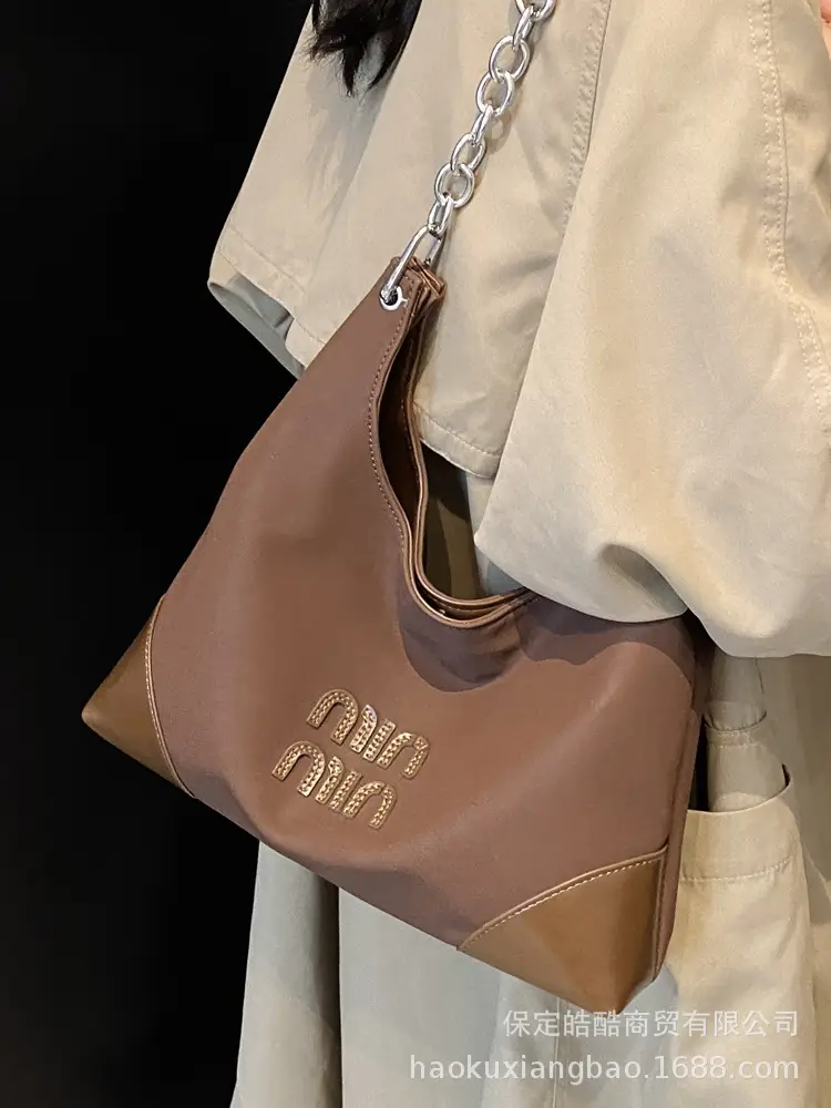Frosted Shoulder Bag Women Retro Chain Armpit Bag