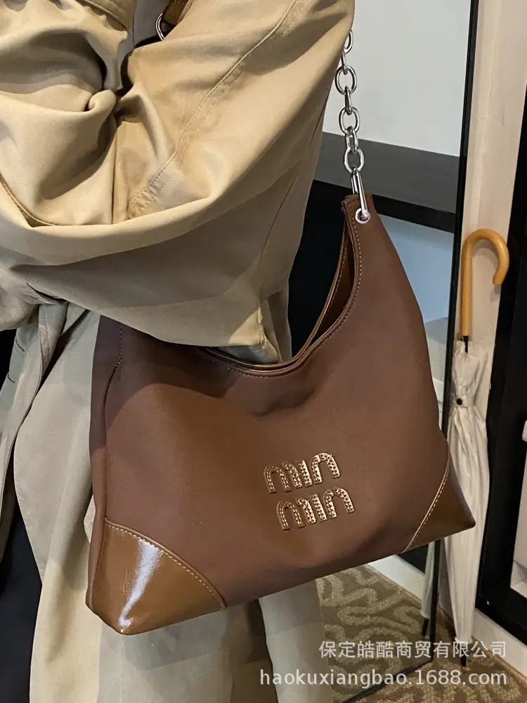 Frosted Shoulder Bag Women Retro Chain Armpit Bag