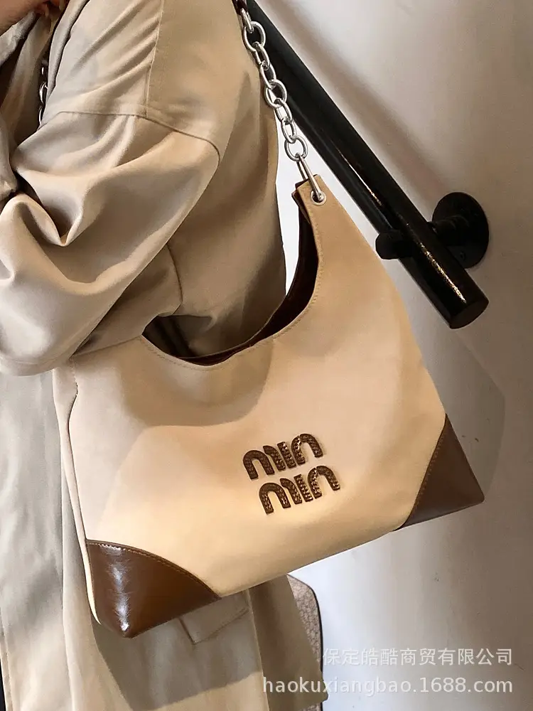 Frosted Shoulder Bag Women Retro Chain Armpit Bag