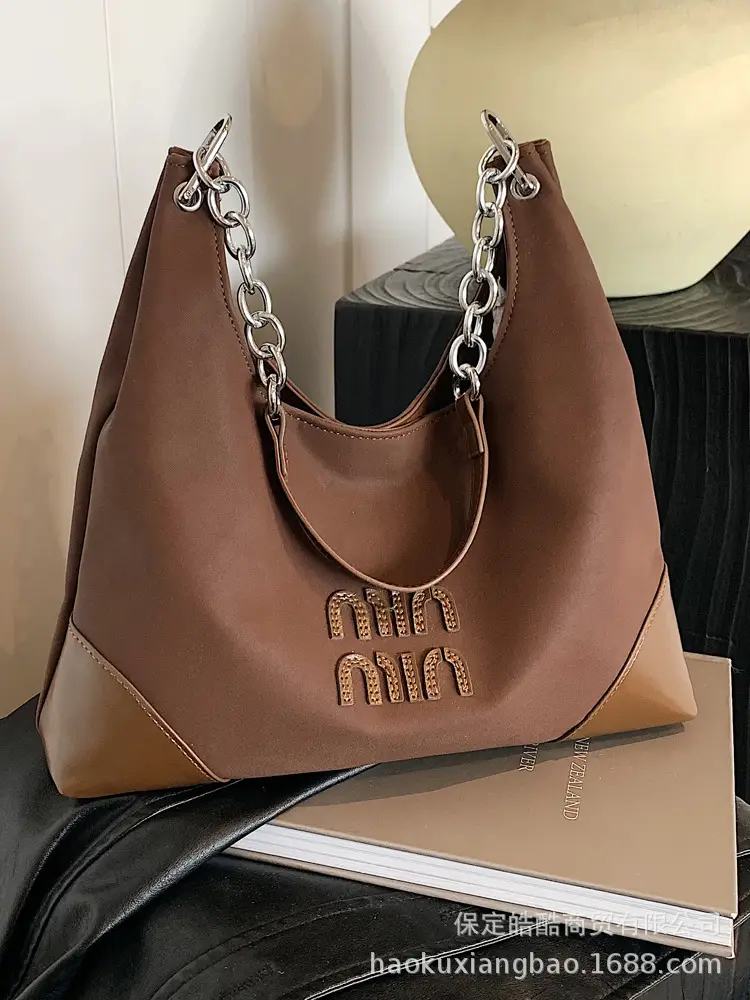 Frosted Shoulder Bag Women Retro Chain Armpit Bag