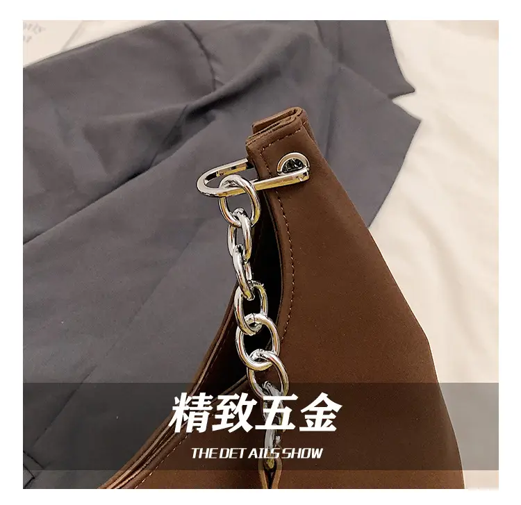 Frosted Shoulder Bag Women Retro Chain Armpit Bag — feature 3